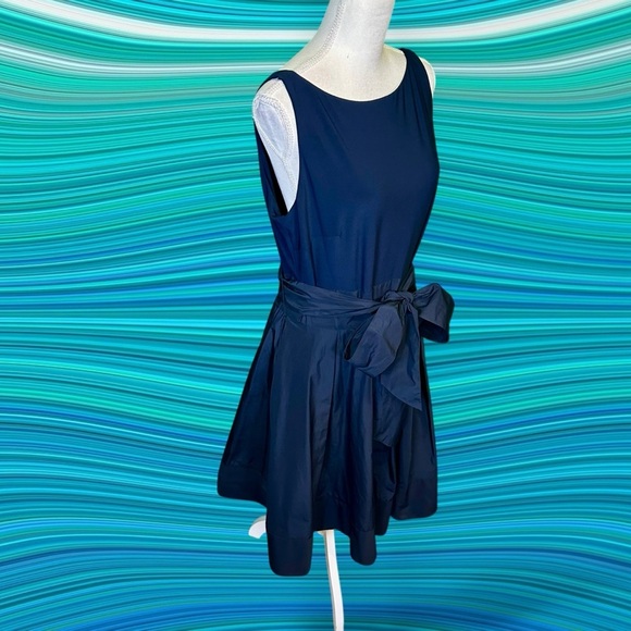NWT Lauren Ralph Lauren ‘Taffeta-Skirt Dress’ in “Lighthouse Navy” Plus Size 16 - Picture 5 of 16
